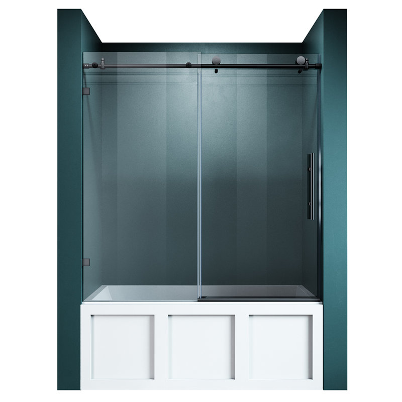 Porte de douche demi-cadre l 58,5 "- 60" x H 62 "