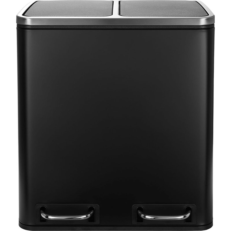 LFCR1146 Steel Step On Multi-Compartment Rubbish & Recycling Bin - 30L