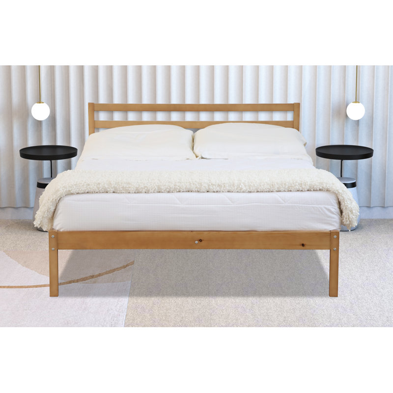 Alyene Solid Wood Bed, Oak, Double (4'6)
