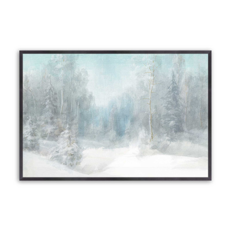 Imprimé sérénité «Snowy Woodland», Cadre en zinc patiné, H 12,25 po x l 15,25 po