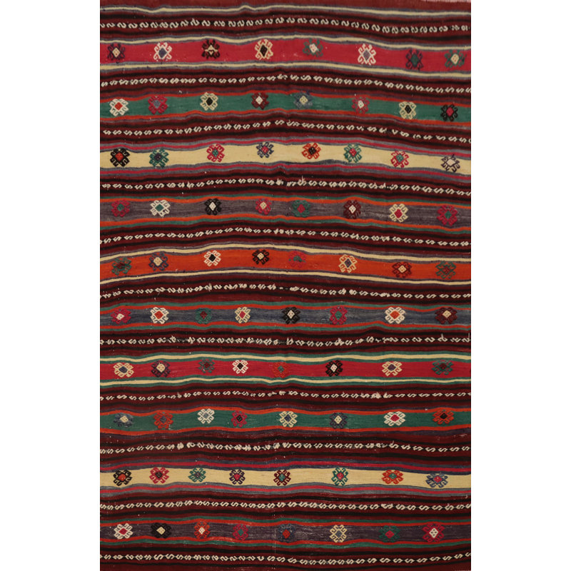 Tapis tribal géométrique Kilim 5 x 7