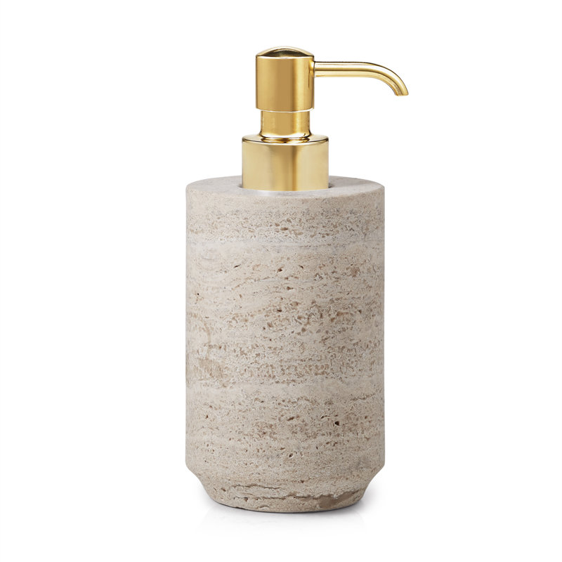 Aztec Marble Soap Dispenser, Polished Gold