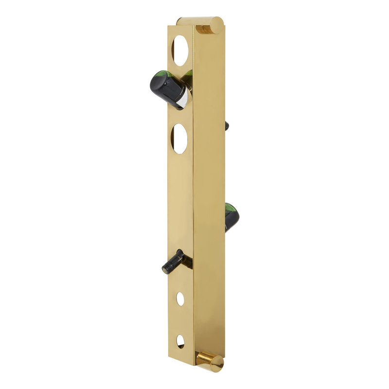 Ames Wall Mounted Wine Bottle Rack, Gold