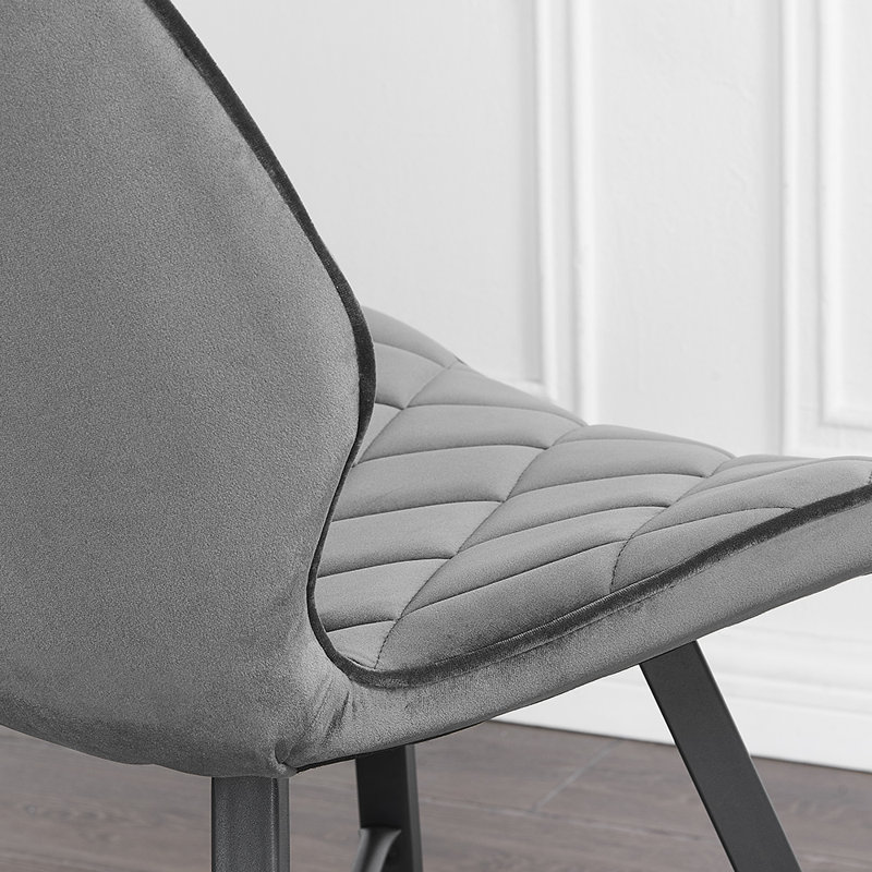 Seery Upholstered Dining Chair, Dark Grey