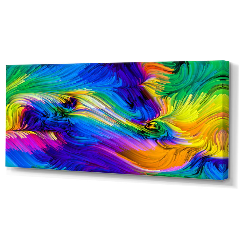 Élégance de la couleur liquide X III - Impression sur toile, H 16 po x l 32 po x P 1 po, Toile tendue