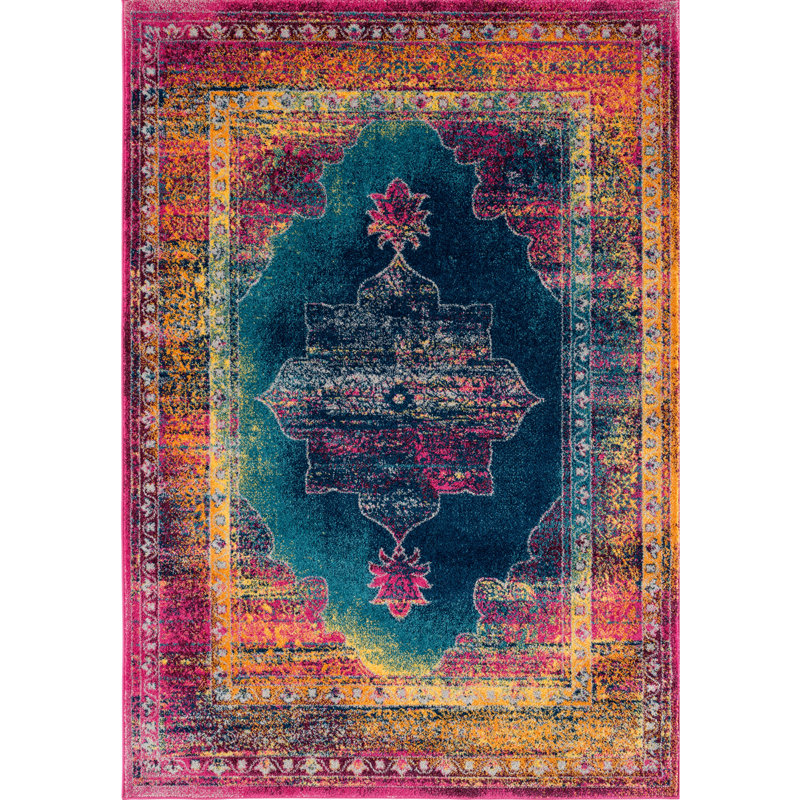 Tapis bleu area cosimia Dietz, Rectangle 12 pi 6 po x 15 pi