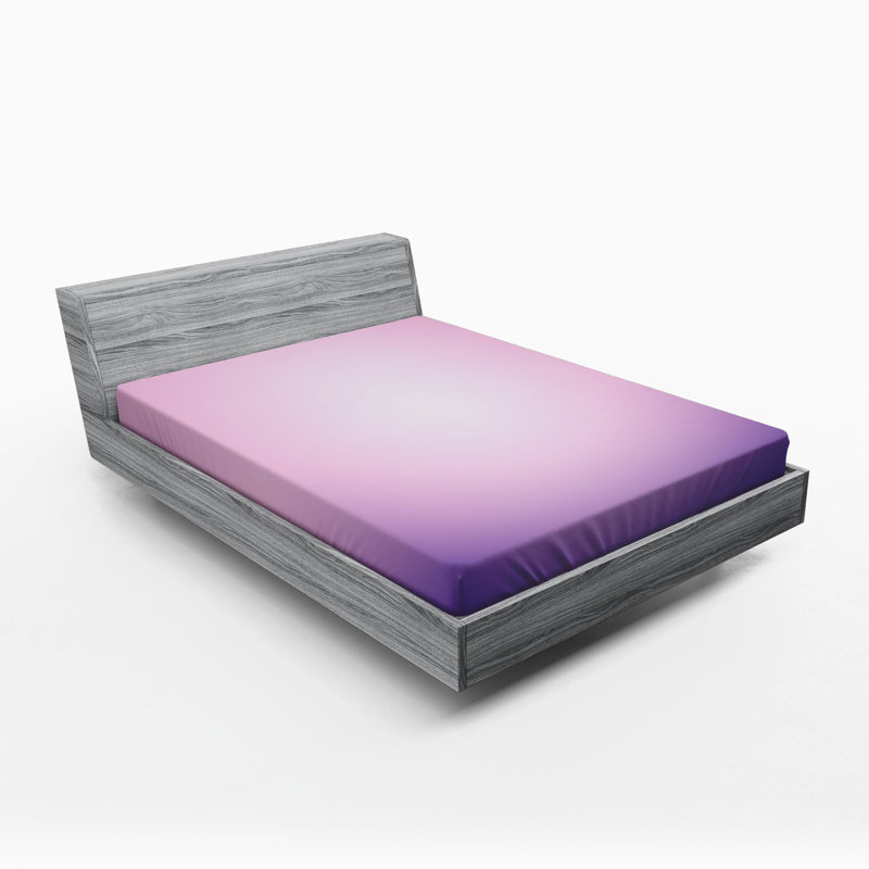 Pale Pink Lilac Ombre Microfiber Full Fitted Sheet