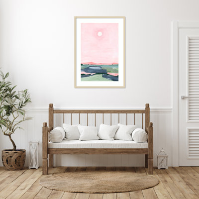 Strawberry sky by Andrea Mejia Wood Framed Wall Art Print