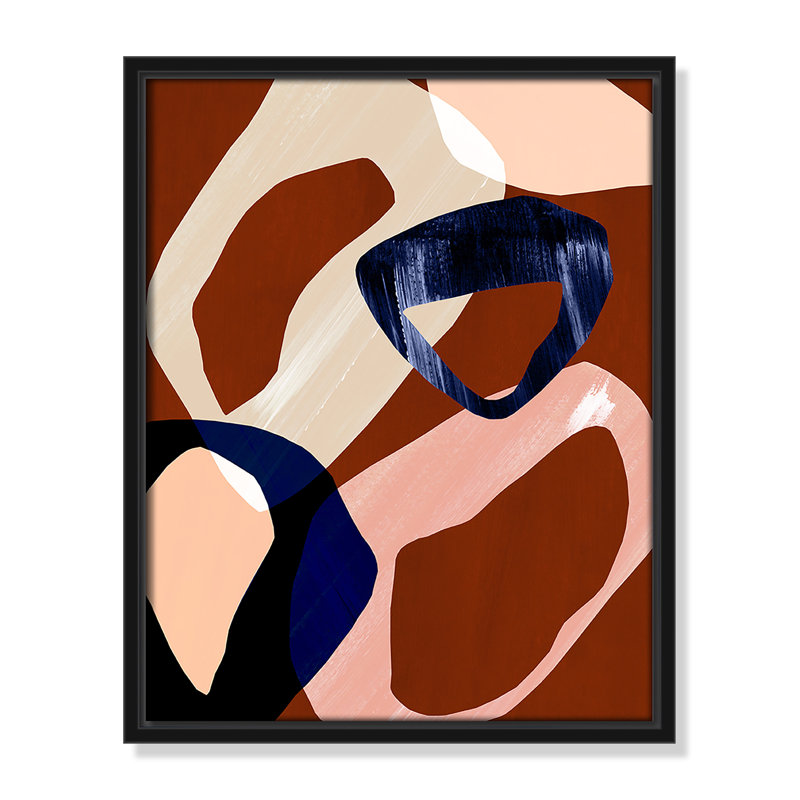 Loop I Print by Violets Print House, Framed Canvas, 12.5'' W x 15.5'' H, Black Floater