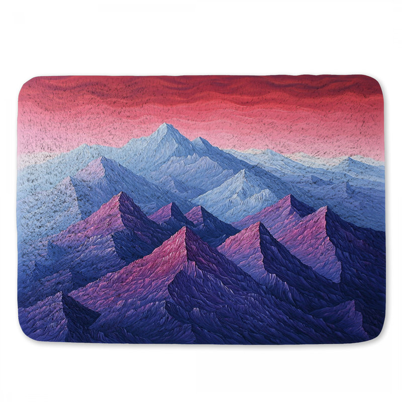 Mountains Bath Mat Landscape Bathroom Decor Gothic, 24" L x 17" W