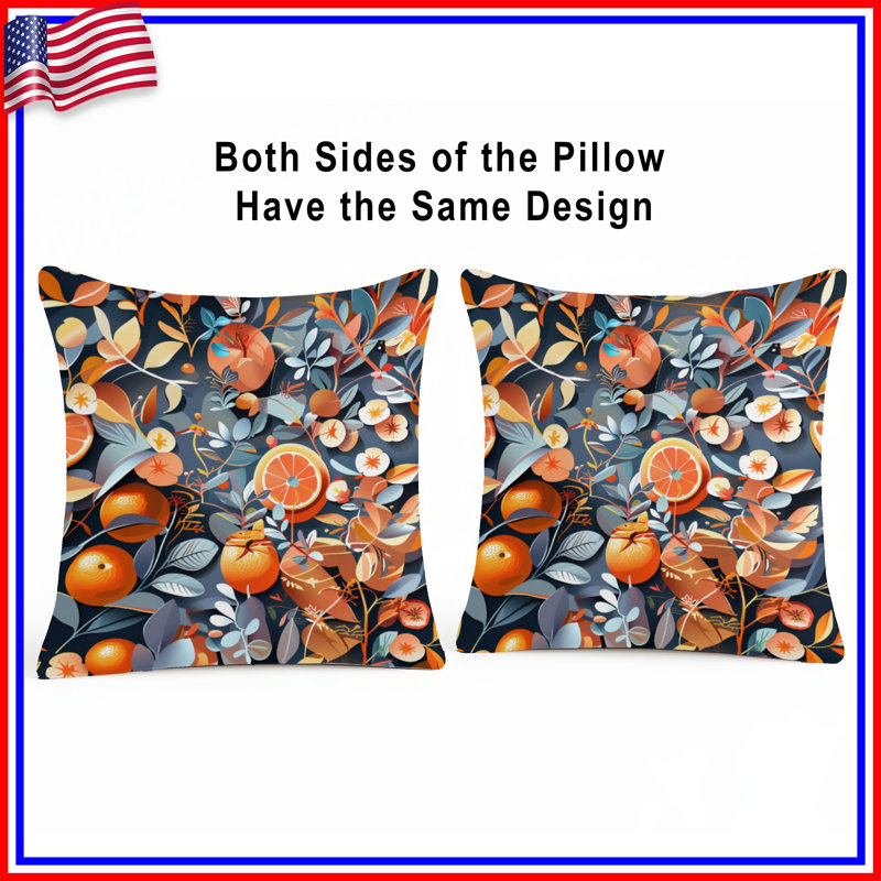 Coussin Oranges, 14 X 14 pouces