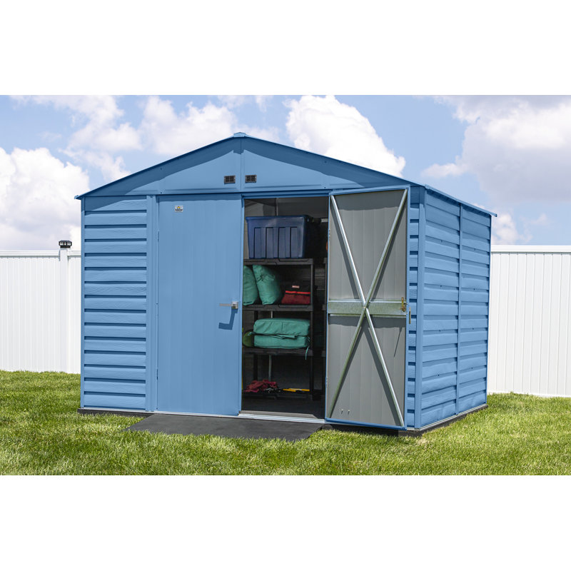 Remise de rangement en acier Select, 10 x 8, bleu gris, Bleu/gris, L 10 pi x P 8 pi
