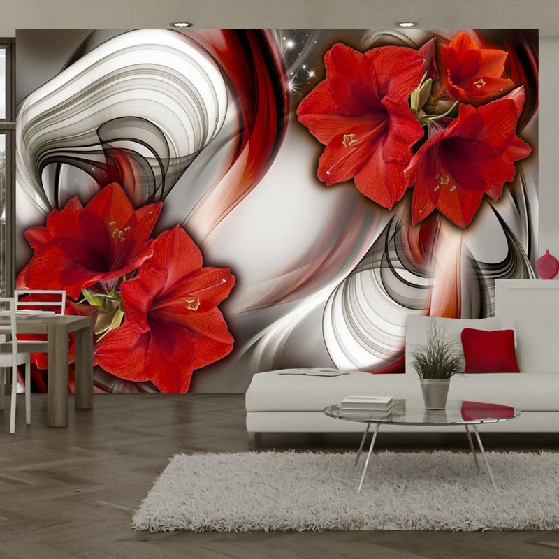 Amaryllis - Murale ballade de la rouge, L 9,16 pi x l 157 po