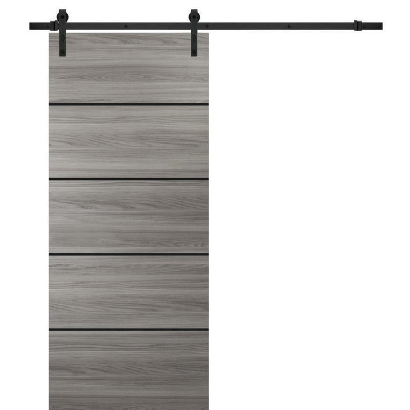 Porte de grange en bois massif massif, Frêne gingembre, 30 po x 96 po