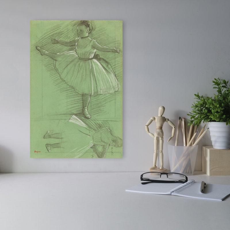 Two Studies Of Dancers, C.1873 Abstract Contemporary Wall Art Print by Edgar Degas - 1 Piece Wrapped Canvas Wall Art