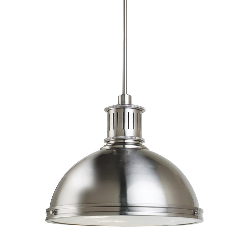 Pratt Street Metal Three Light Pendant from Generation Lighting , 13.25" H x 16" W x 16" D, Brushed Nickel, 3 Lights