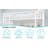 White Iron Frame Twin Bed With Built - In Table And Railing, Stable Safe For Bedroom, Double Supported Legs, Space Saving Design Iron Frame Twin Bed, Table, Stable, Safe, Legs, Layout-18897616