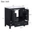 Meuble-lavabo de 30 pouces avec lavabo simple, armoire combinée, lavabo en céramique encastré, 2 portes, 1 tiroir, fermeture en douceur, rangement multifonctionnel, structure en bois massif-2037320113-2037320112