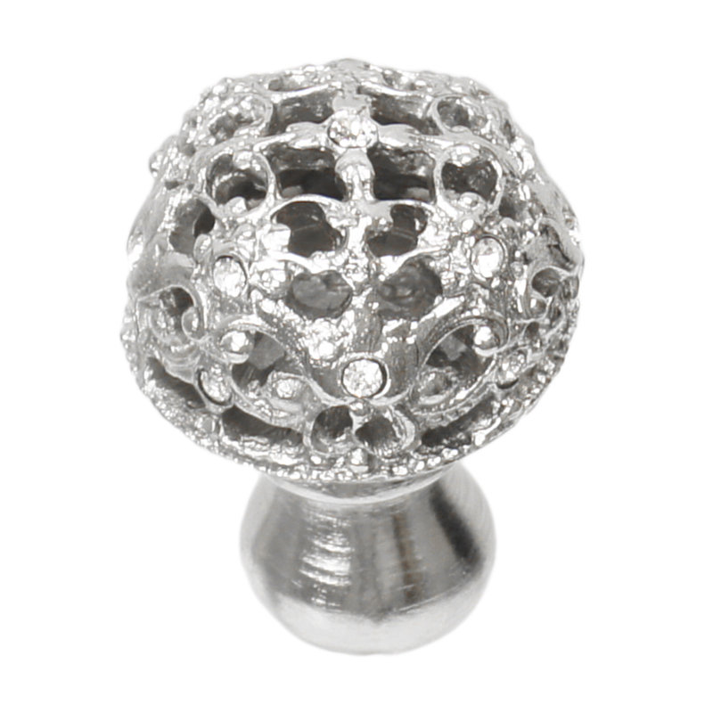 Juliane Grace medium knob full round with 13 Swarovski Clear Crystalsin Oil Rub Bronze, Chrome