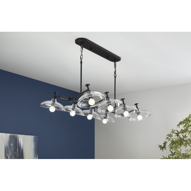 Tone™ 41" Eight-Light Chandelier, Polished Nickel
