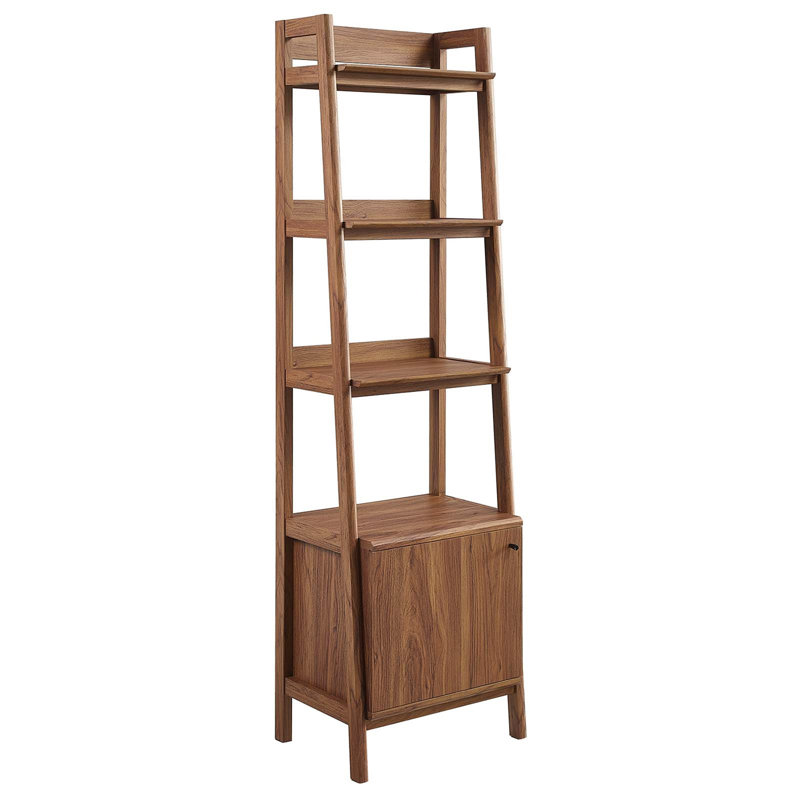 Modway Bixby 21" Bookshelf, Walnut, (4 Shelves) 71"H x 20.5"W x 15"D