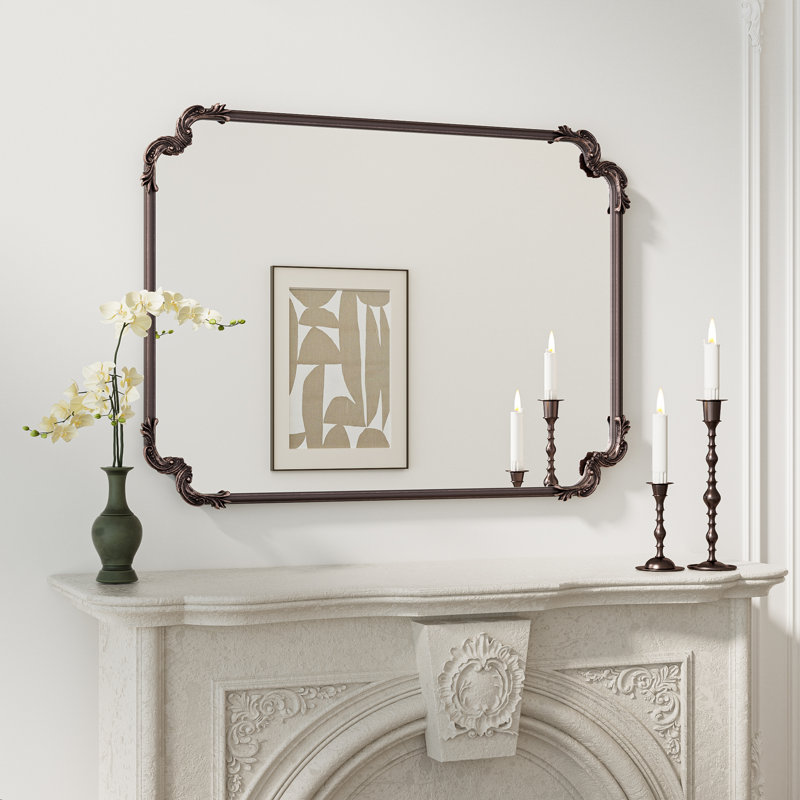 Miroir mural Genan, 40 po x 30 po, Bronze Antique