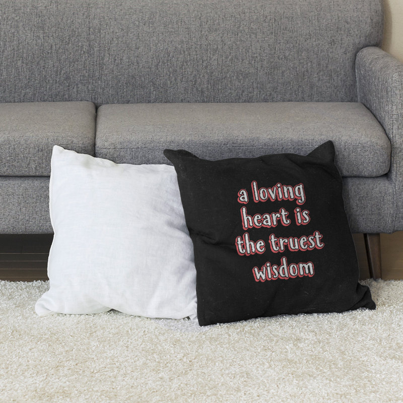 Coussin de sol amour & sagesse, 28 po x 28 po, Rouge