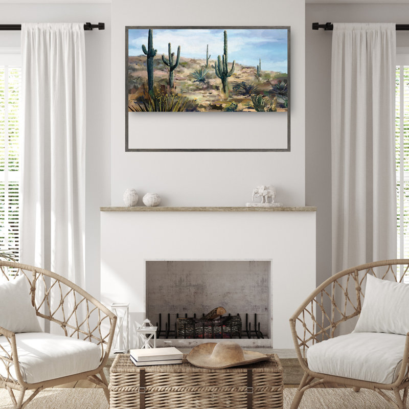Desert Vista by Studio Arts Canvas Art Print, 29" H x 55" W x 1.5" D, Steel Color Framed