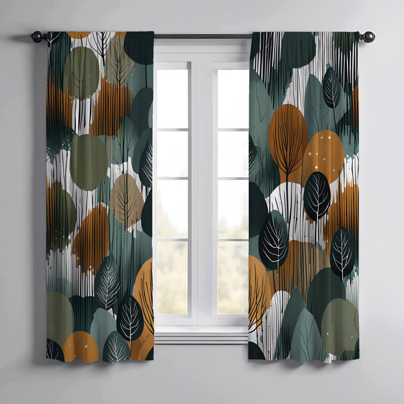 Paire de rideaux semi-transparents en polyester Dricketts, L 40 po x L 52 po