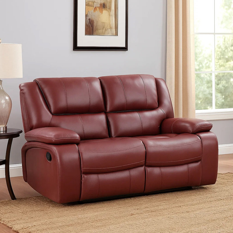 Causeuse inclinable en cuir 61,75 po Ebie