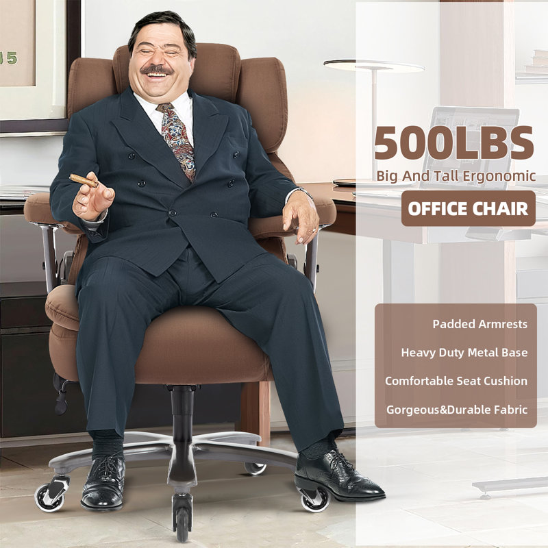 Fauteuil de bureau ergonomique Wayfair Nagib, Brun