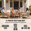 Outsunny 4 Seater Rattan Garden Furniture Set with Wide Seats Light Grey