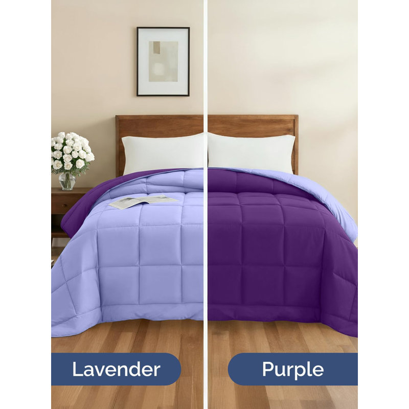 Édredon en duvet d'oie de qualité supérieure - chaud et léger, Très grand lit, Purple/Lavender