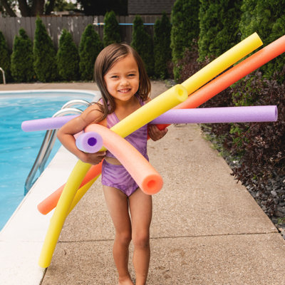Big Joe Foam Swim Noodles, Assorted Colors, Coral, Purple, Yellow