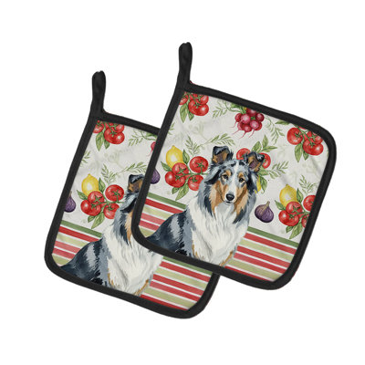 Paire de supports à casseroles Blue Merle Collie