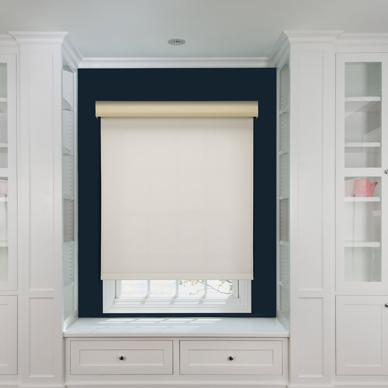 Store à enroulement rond sans fil 1% Linen Avenue, Coquille de mer, L 22,25 po x L 66 po