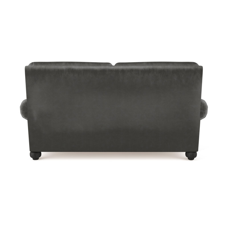 Leroy Loveseat, 36" H x 60" W x 49" D, Graphite Genuine Leather 