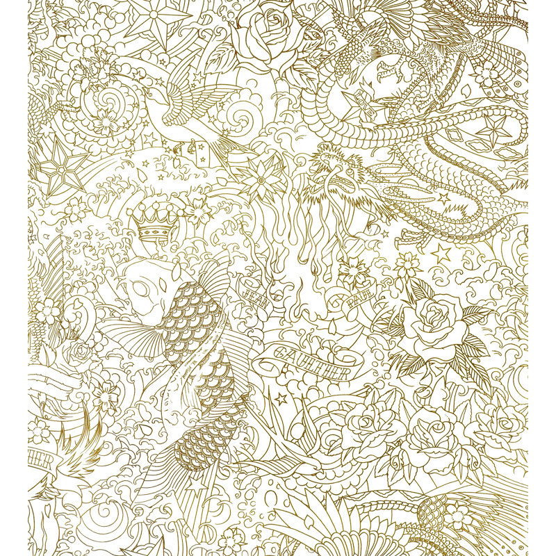 Rouleau de papier peint L 66 pi x l 27,5 po Les Papiers Horimono, Ou