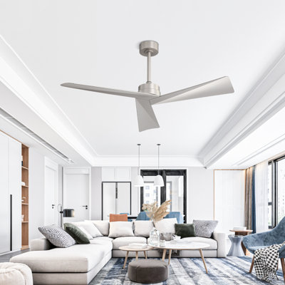 Breeleigh 52 "DC Ceiling Fan with Remote, Indoor Ceiling Fan, 3 ABS Blades