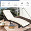 Chaise longue pliante en rotin Mahomet avec coussin blanc à 5 positions de dossier-939147767
