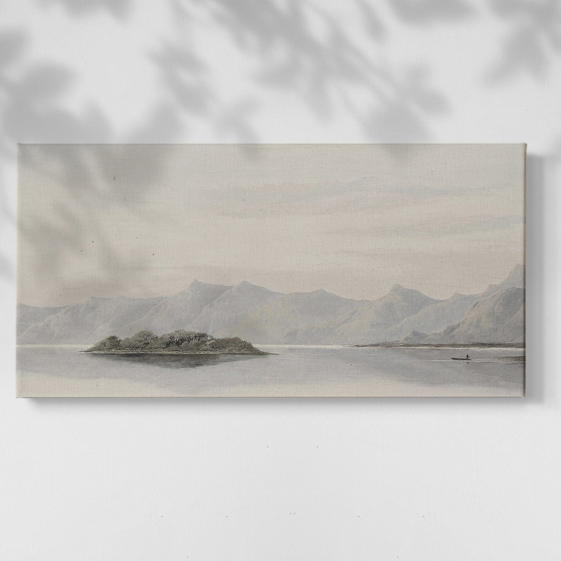 Série paysage - CDLXV III - Toile tendue avec châssis encadré - Prêt à être accroché, H 25 po x l 49 po, Doré