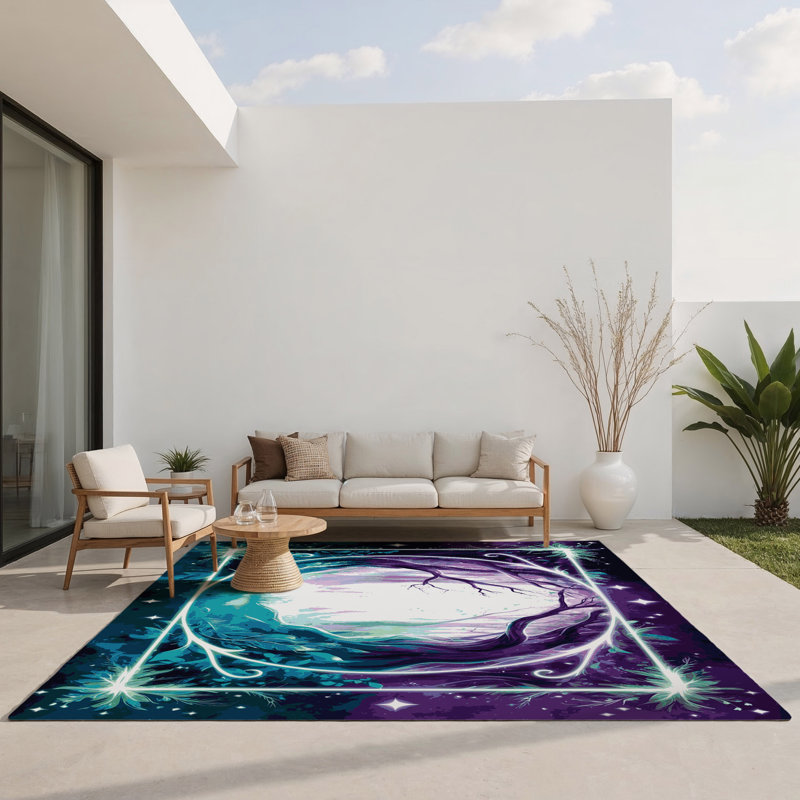 Tapis intérieur et extérieur Lunar Shadows, Rectangulaire 8 pi x 10 pi