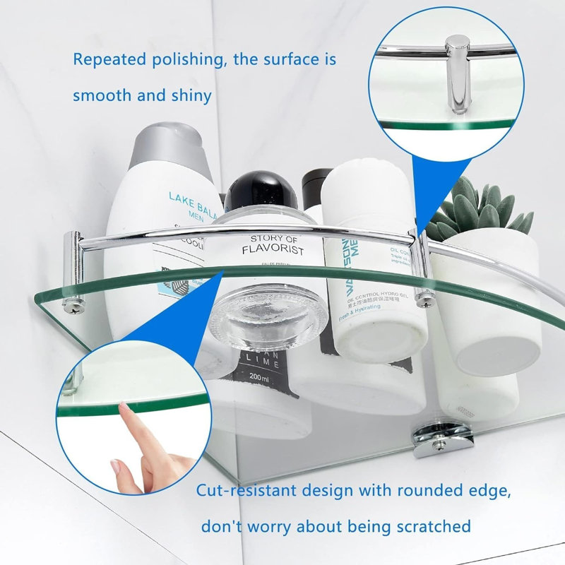Glass Drill / Screw Bathroom Shelves