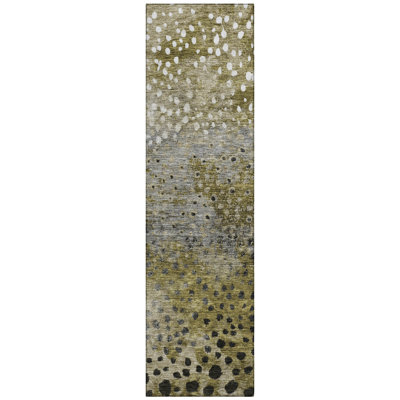 Nuvane Brown Washable Indoor-Outdoor Rug - 
