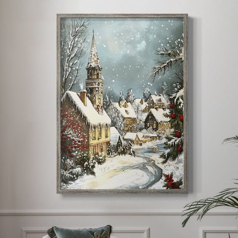 «Christmas Holiday Art Dxxv», reproduction d'art encadrée - bois massif, H 11 po x l 9 po