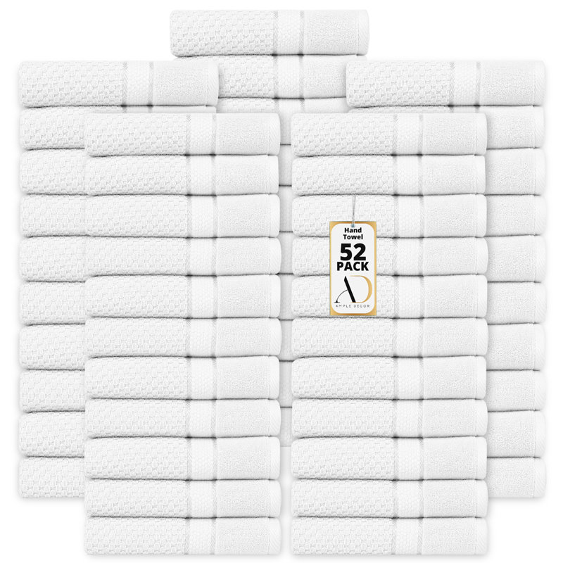 Collection de serviettes texturées 100% coton Mulaayam, Blanc