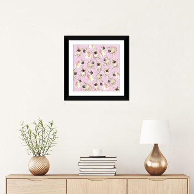 «Blonde Frenchies on Pink», reproduction sur toile