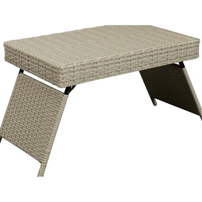 Portable Folding Grey Table, Weather - Design, Lightweight For Quick Outdoor Arrangement, No Assembly, 24.02 In Product Depth, 16.37 Width, Height And , Ideal Patio Use,