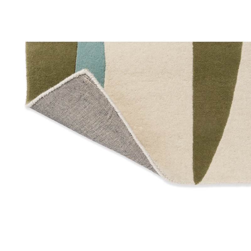 Torillo Hand Tufted Wool Abstract Area Rug in Emerald/Azul, Rectangle 5'7" x 7'10"