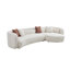 Canapé modulaire incurvé de luxe de 132 po, canapé confortable de style minimaliste pour appartement de salon, méridienne modulaire en L, beige clair, W2664S00116